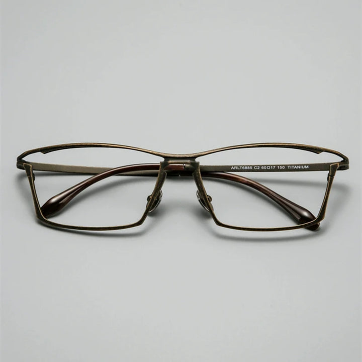 Black Mask Unisex Full Rim Big Square Titanium Eyeglasses 636885