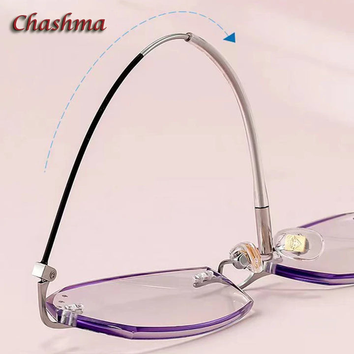 Chashma Ochki Women's Rimless Oval Titanium Eyeglasses 8983 Rimless Chashma Ochki   