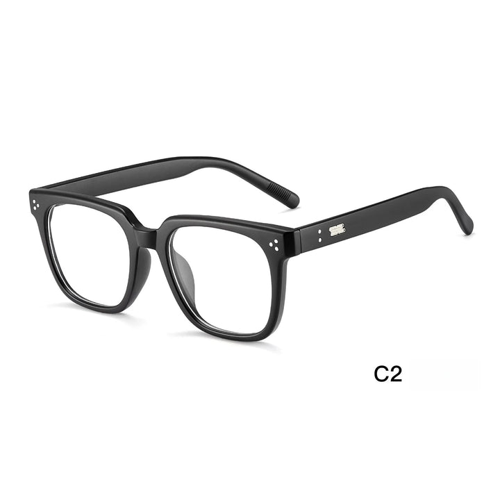 Yimaruili Unisex Full Rim Square Tr 90 Eyeglasses Y27051 Full Rim Yimaruili Eyeglasses Matte Black  