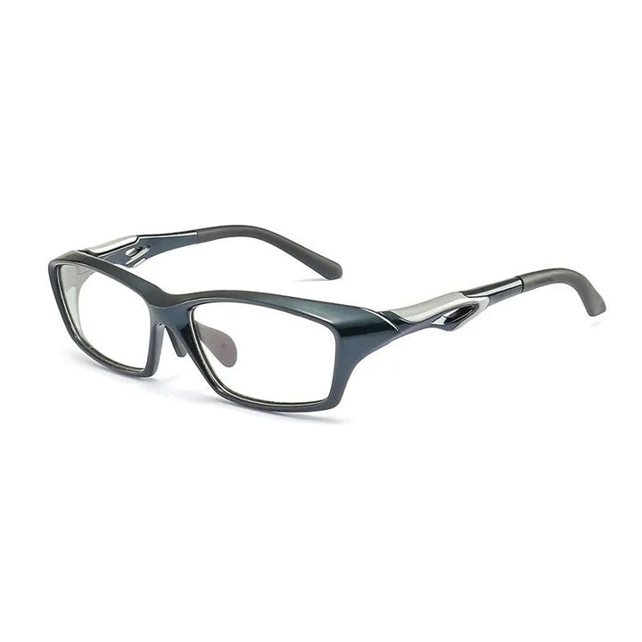 Brightzone Unisex Full Rim Square Tr 90 Ultem Sport Eyeglasses 71497 Full Rim Brightzone Blue SilverGray