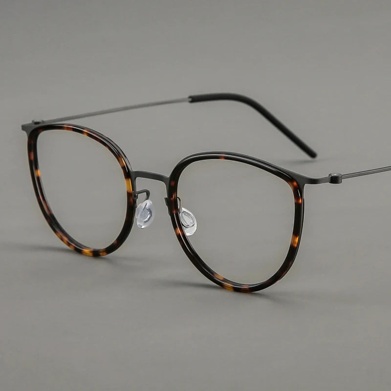 Black Mask Women's Full Rim Cat Eye Titanium Acetate Eyeglasses 635843