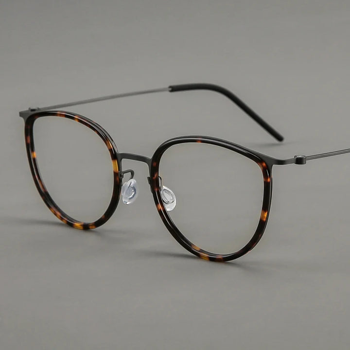 Black Mask Women's Full Rim Cat Eye Titanium Acetate Eyeglasses 635843