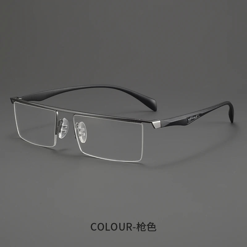 Bclear Unisex Semi Rim Square Alloy Eyeglasses MY-P8332