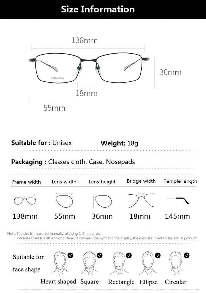 Aimee Men's Full Rim Square Titanium Eyeglasses 27019 Full Rim Aimee   