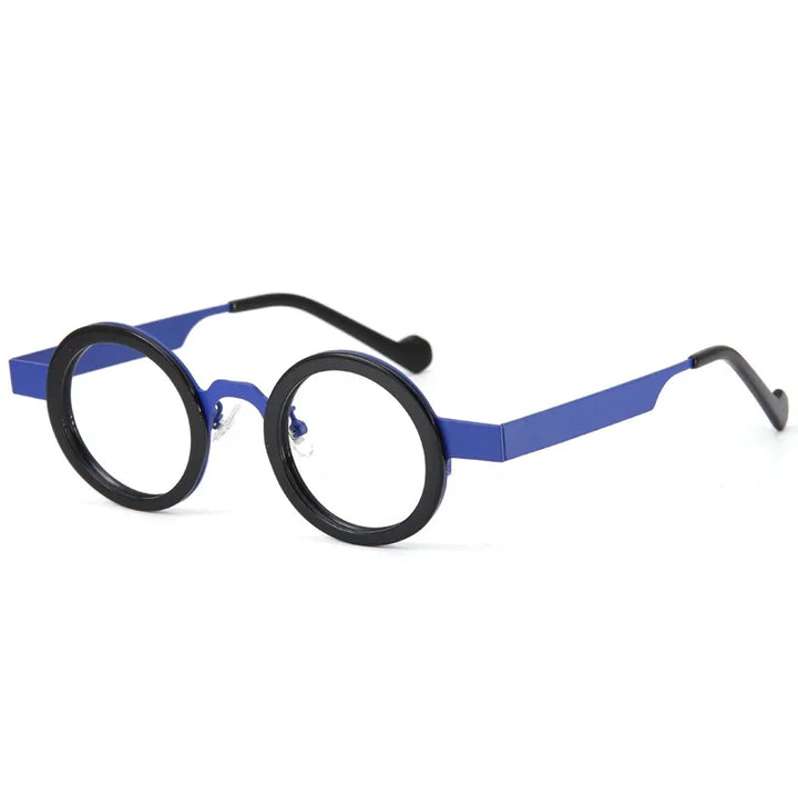 Aror Unisex Full Rim Round Alloy Acetate Eyeglasses 14118 Full Rim Aror C3