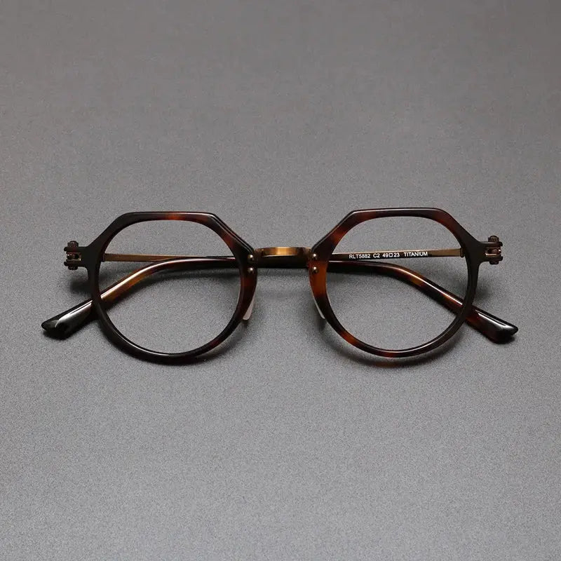 Bobbie Unisex Full Rim Polygon Acetate Eyeglasses 588200 FuzWeb