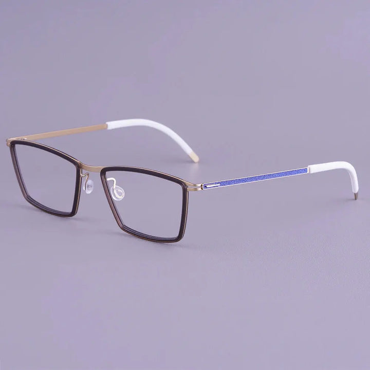 Bobbie 460391 Unisex Acetate Screwless Full Rim Square Titanium Frames FuzWeb