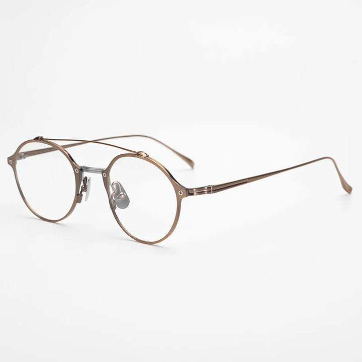 Aimee Unisex Full Rim Round Double Bridge Titanium  Eyeglasses 4747 Full Rim Aimee   