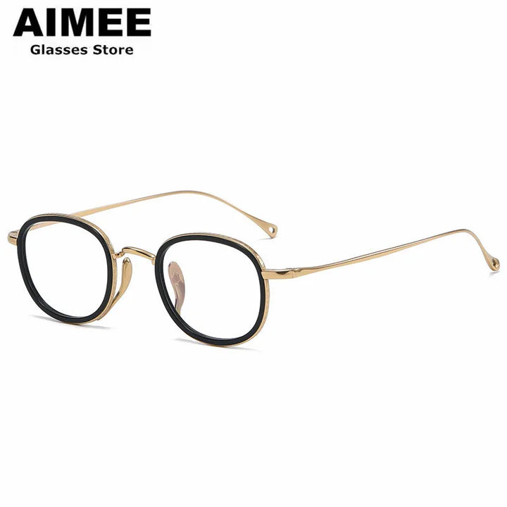 Aimee Unisex Full Rim Square Oval Titanium Acetate Eyeglasses 1173 Full Rim Aimee   