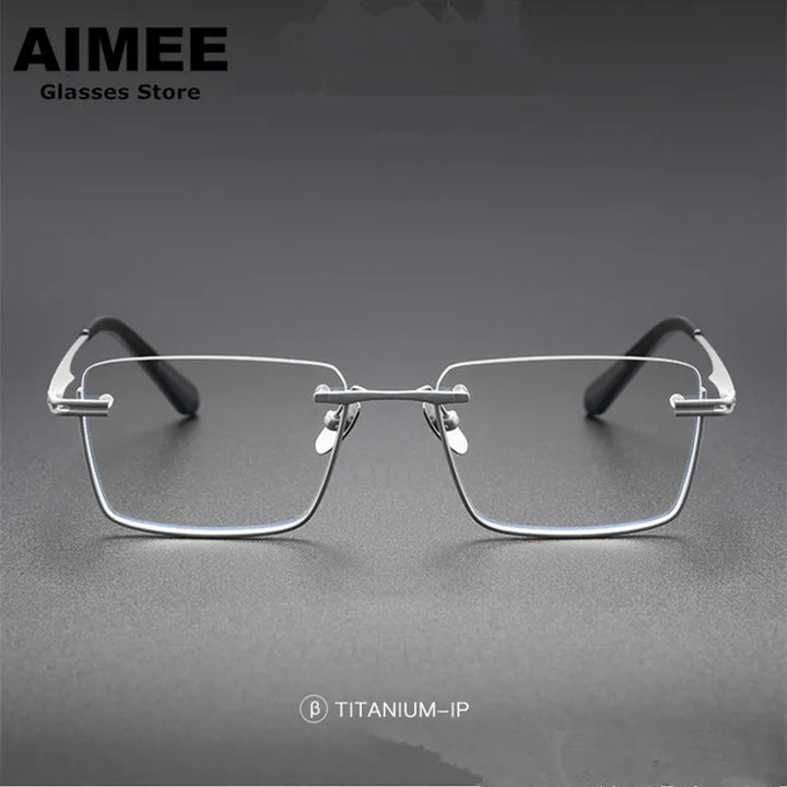 Aimee Unisex Semi Rim Square Titanium Eyeglasses 4416 Semi Rim Aimee   