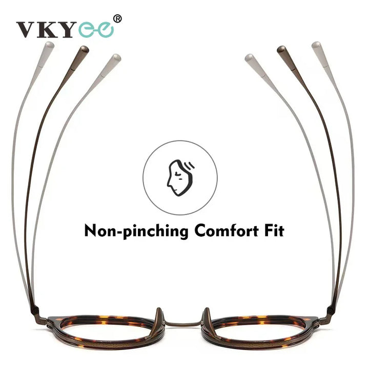 Vicky Unisex Full Rim Round Acetate Blue Light Prescription Eyeglasses KMN1113 - view 4