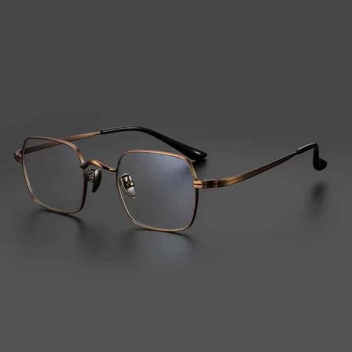 Muzz Men's Full Rim Square Titanium Eyeglasses Sg6801 Full Rim Muzz Auburn  