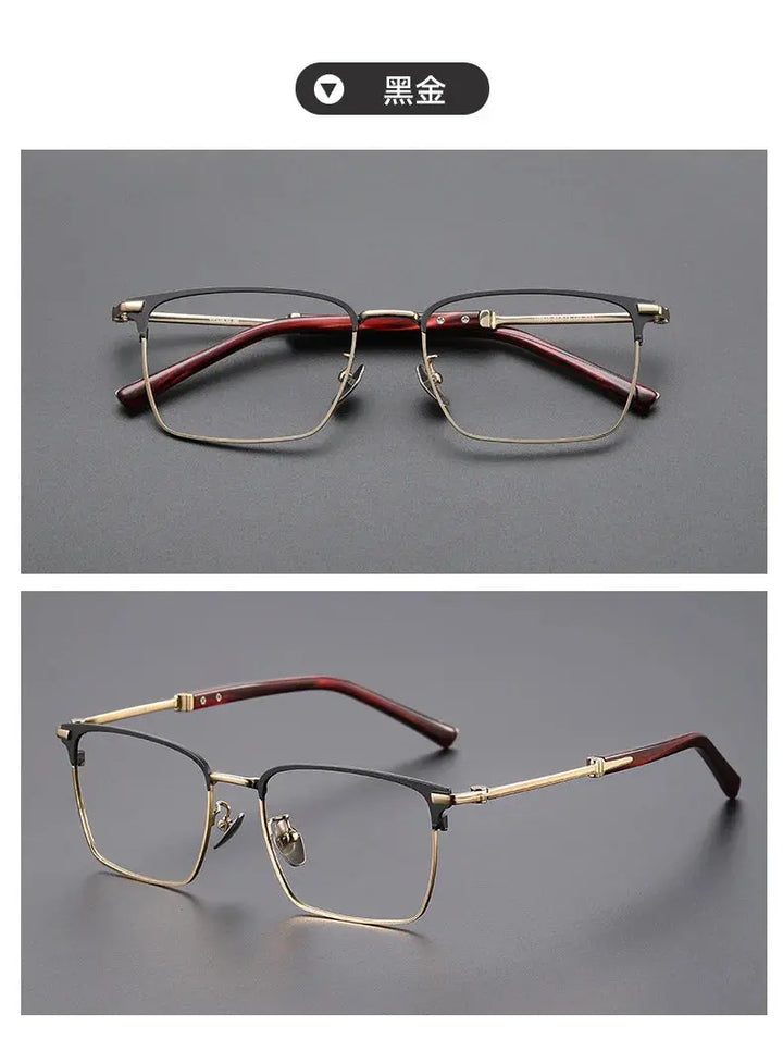 Bclear Full Rim 203400 Men’s Titanium Full Rim Square Frames FuzWeb