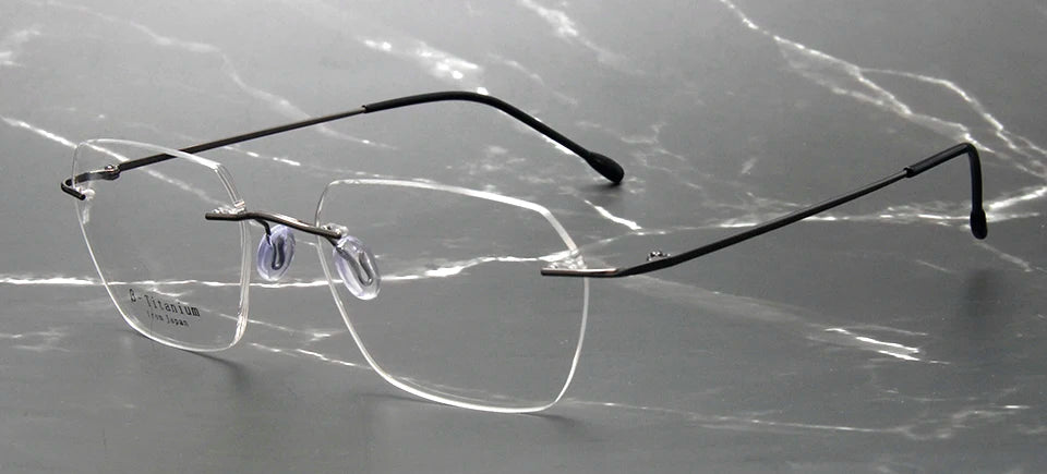 Esnbie Women's Rimless Small Polygon Square Titanium Eyeglasses 243210