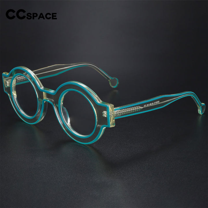 CCSpace Women's Full Rim Round Acetate Eyeglasses 56499 Full Rim CCspace   