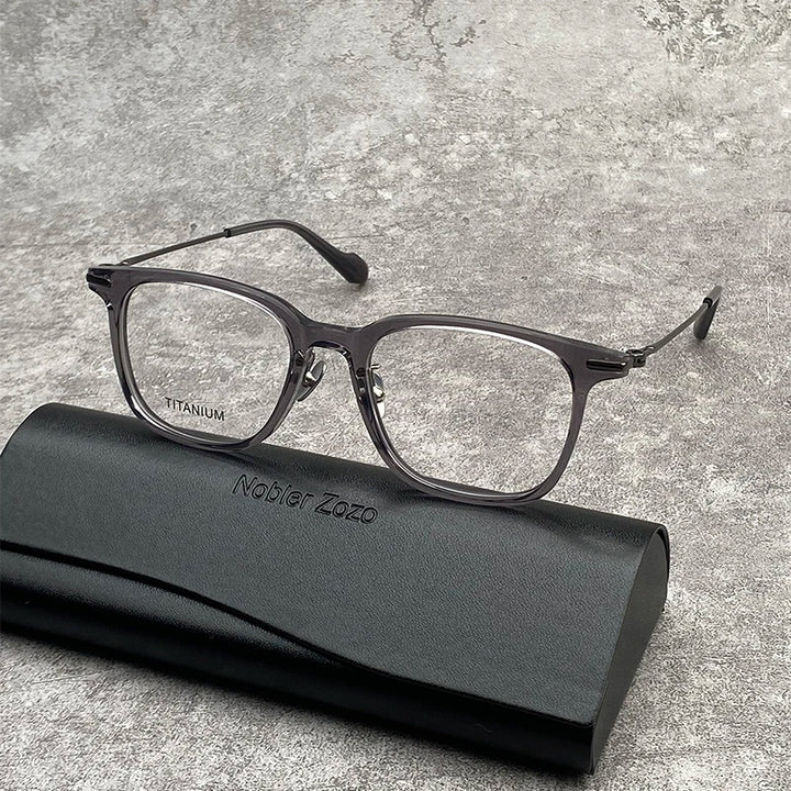 Nobler Unisex Full Rim Square Titanium Acetate Eyeglasses G002 Full Rim Nobler   