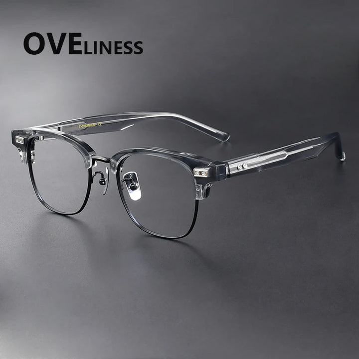 Oveliness Women's Full Rim Square Titanium Acetate Eyeglasses 369197
