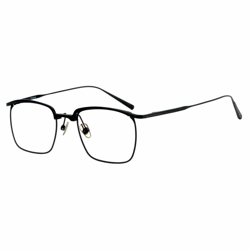 Aimee Unisex Full Rim Square Titanium Acetate Eyeglasses 15185 Full Rim Aimee Black  