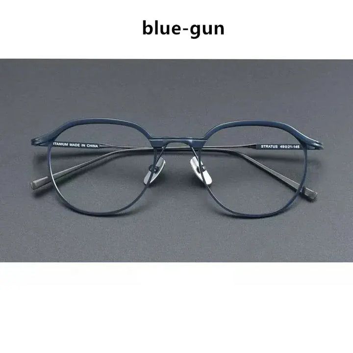 Aimee Full Rim 214946 Seamless Screwless Titanium Oval Frames FuzWeb