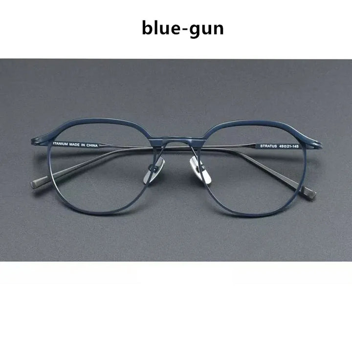 Aimee Unisex Full Rim Round Pure Titanium Eyeglasses STRATUS — view 5 | Aimee at FuzWeb