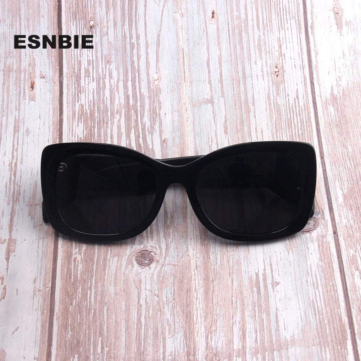Esnbie Women's Full Rim Butterfly Square Acetate Sunglasses 420856