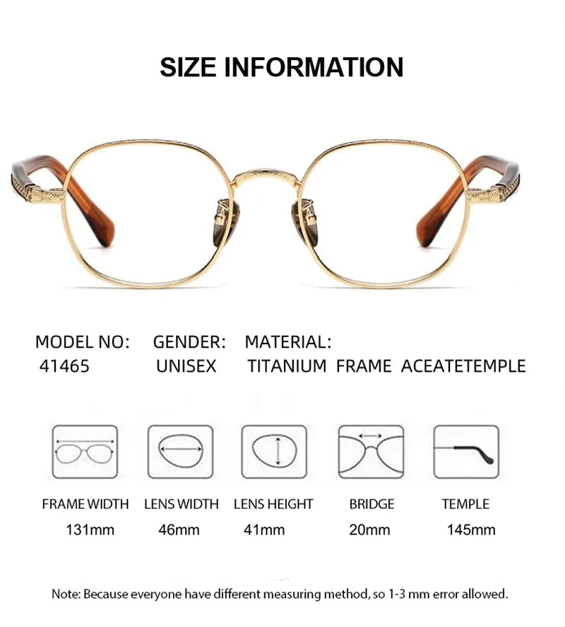 Summer Flower Women's Full Rim Square Oval Titanium Eyeglasses 641465