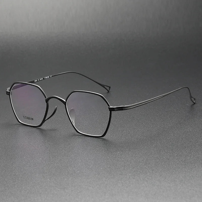 Bobbie Women's Full Rim Polygon Oval Titanium Eyeglasses 391300