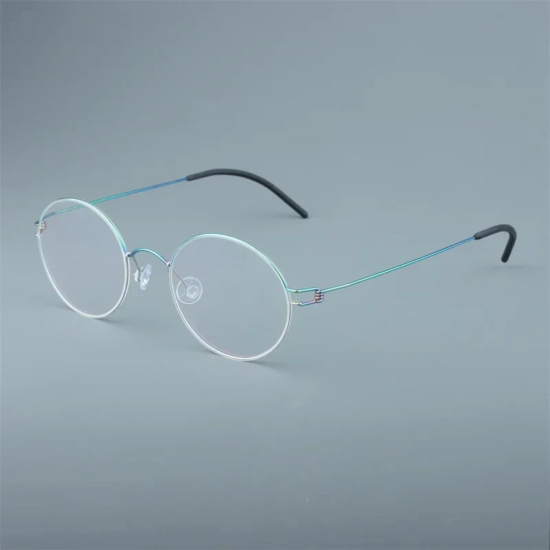 Aimee Unisex Full Rim Round Screwless Titanium Eyeglasses 504520 Full Rim Aimee Small Round Mulit  