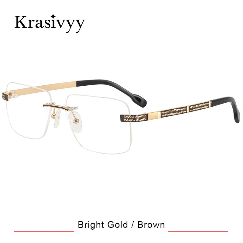 Krasivyy Women's Rimless Square Titanium Eyeglasses 50120