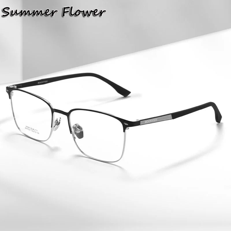 Summer Flower Unisex Full Rim Oval Square Titanium Eyeglasses 61027 Full Rim Summer Flower