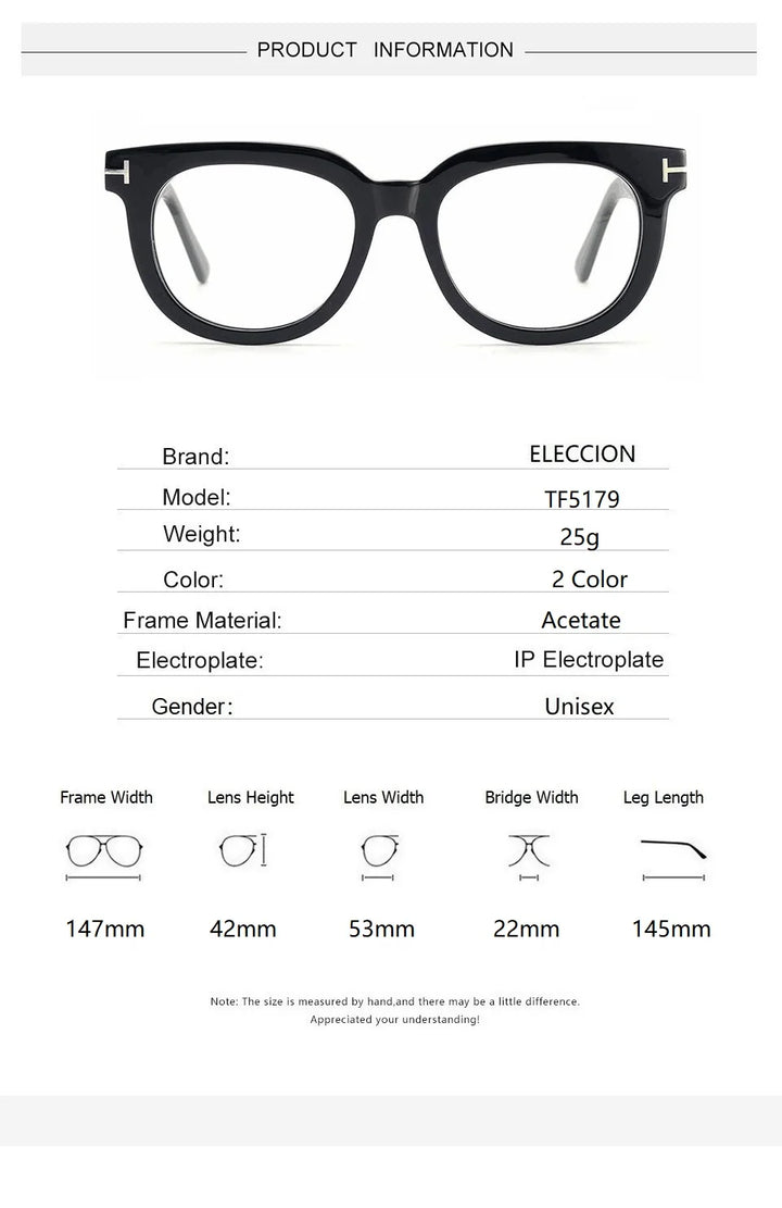 Eleccion Unisex Full Rim Square Acetate Eyeglasses 45179