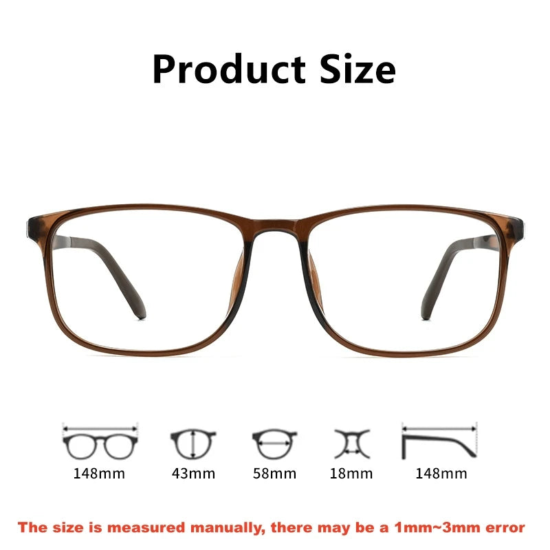 Yimaruili Men's Full Rim Big Square Ultem Steel Eyeglasses 361063