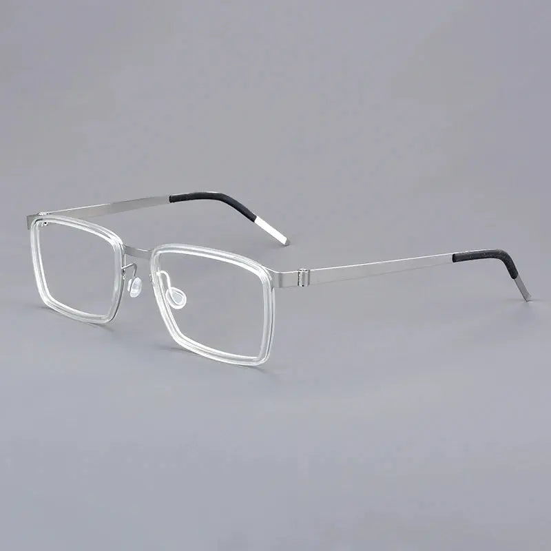 Bobbie 971100 Unisex Square Titanium Acetate Full Rim Frames FuzWeb