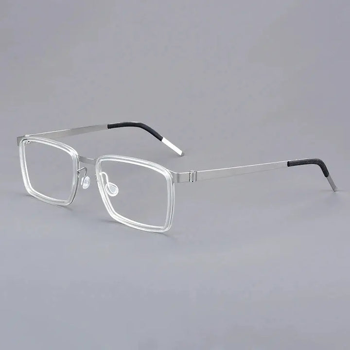 Bobbie 971100 Unisex Square Titanium Acetate Full Rim Frames FuzWeb