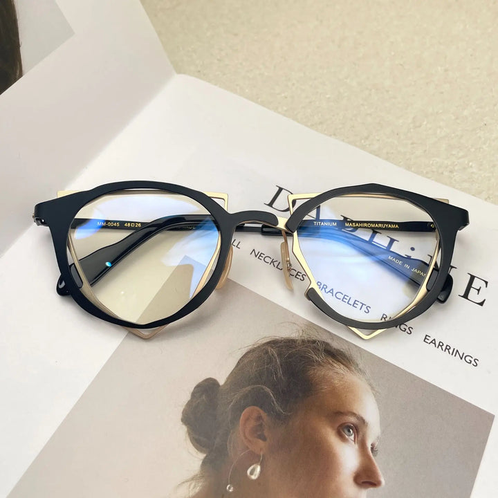 Muzz 0045-2 unisex oval IP titanium prescription eyeglasses — view 3
