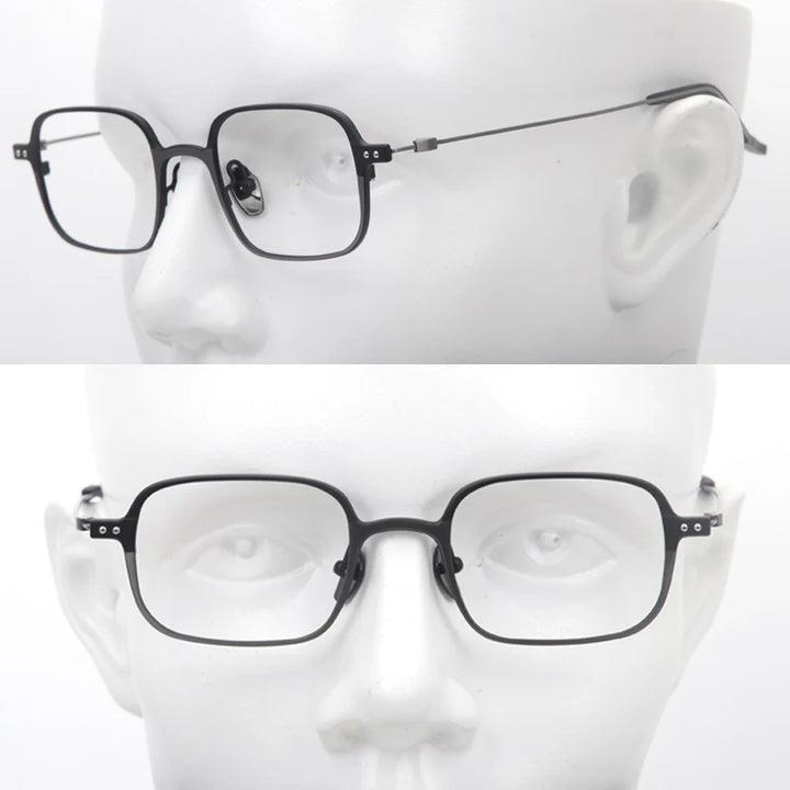 Muzz Y10001 unisex square IP titanium prescription eyeglasses — view 7