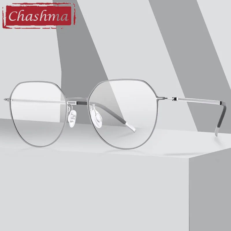 Chashma Ottica Women's Full Rim Flat Top Round Titanium Eyeglasses 7241 Full Rim Chashma Ottica   