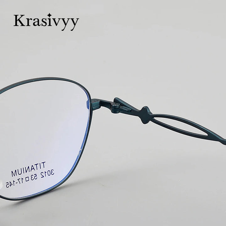 Krasivyy Women's Full Rim Oval Round Titanium Eyeglasses 443012 Semi Rim Krasivyy   