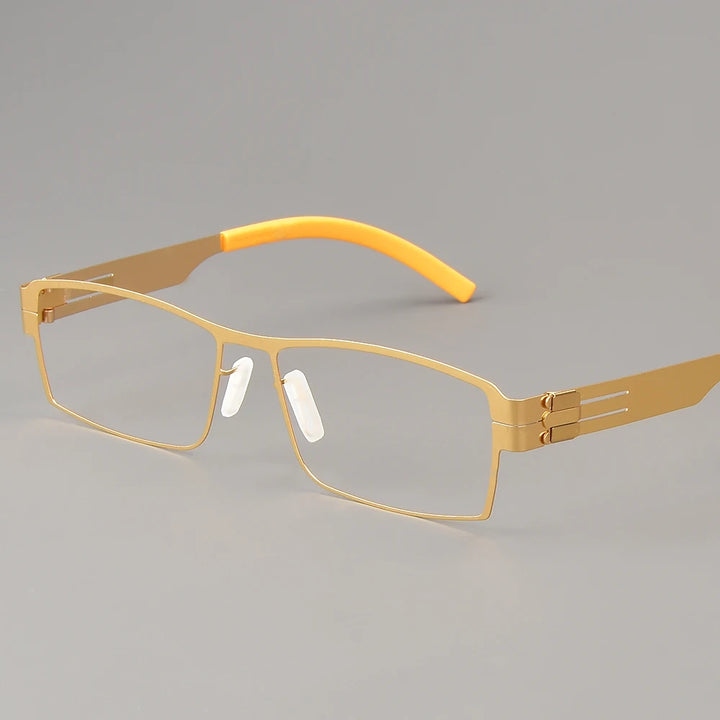 Bobbie Unisex Full Rim Square Screwless Steel Eyeglasses 508596