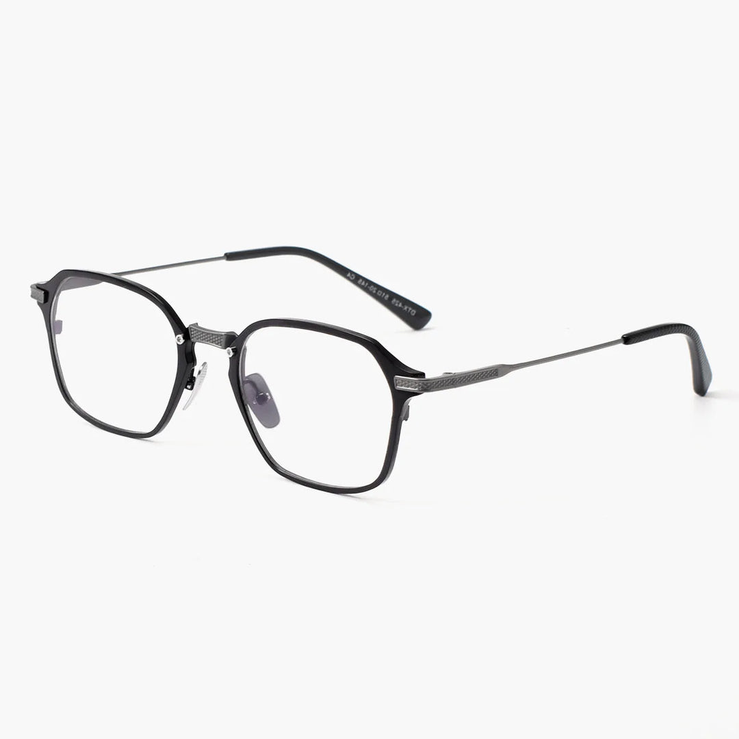 Black Mask Unisex Full Rim Square Titanium Acetate Eyeglasses 812425