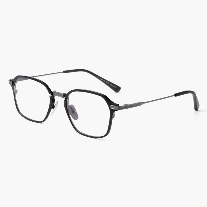 Black Mask Unisex Full Rim Square Titanium Acetate Eyeglasses 812425