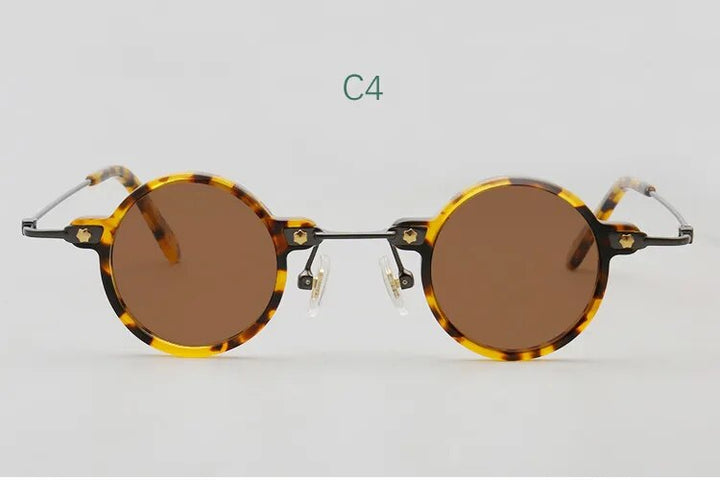 Yujo Unisex Small Round Acetate Alloy UV400 Polarized Sunglasses Sunglasses Yujo C4 China 