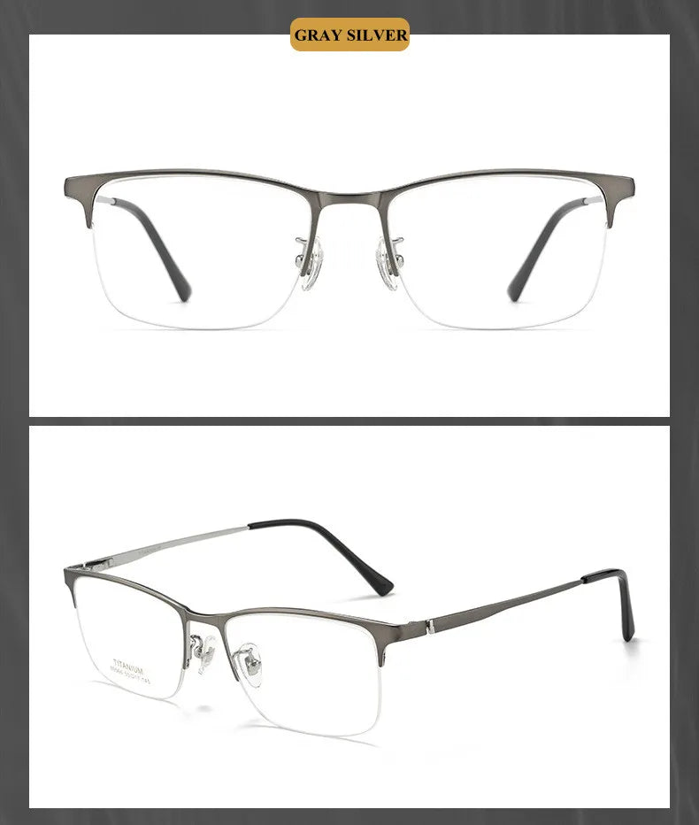 Chashma Ottica 89566 men's semi-rimless pure titanium prescription eyeglasses — view 7