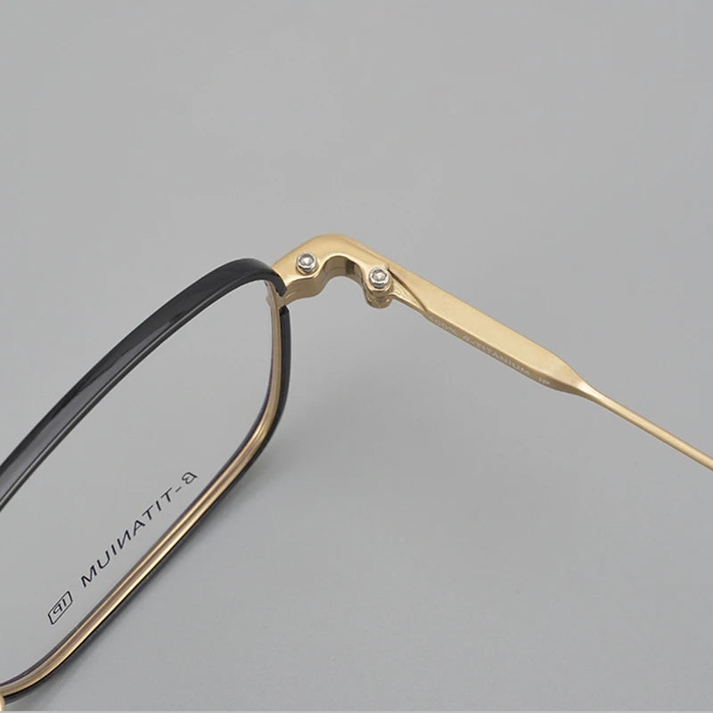 Muzz 2045 men's square IP titanium prescription eyeglasses — view 7