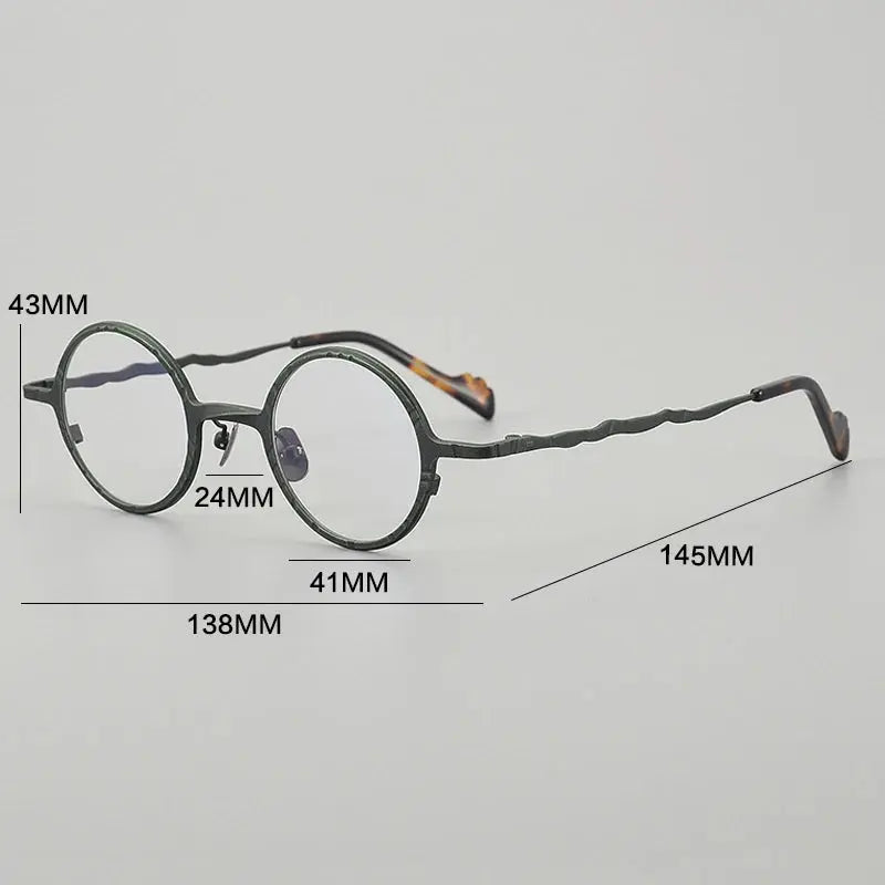 Gatenac Women's Full Rim Round Titanium Acetate Eyeglasses 296112 FuzWeb