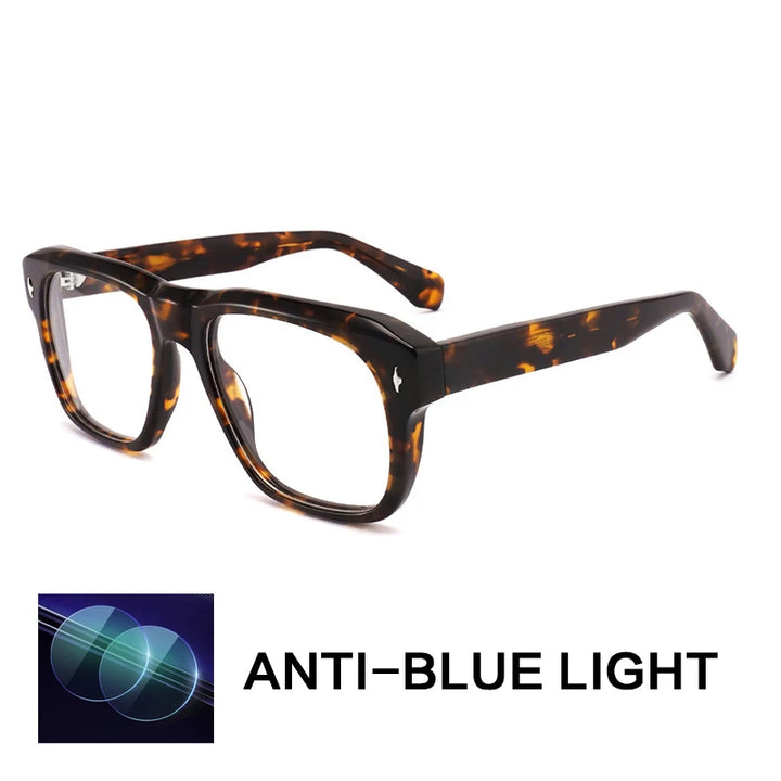 Gatenac Unisex Full Rim Square Acetate Reading Glasses 882225