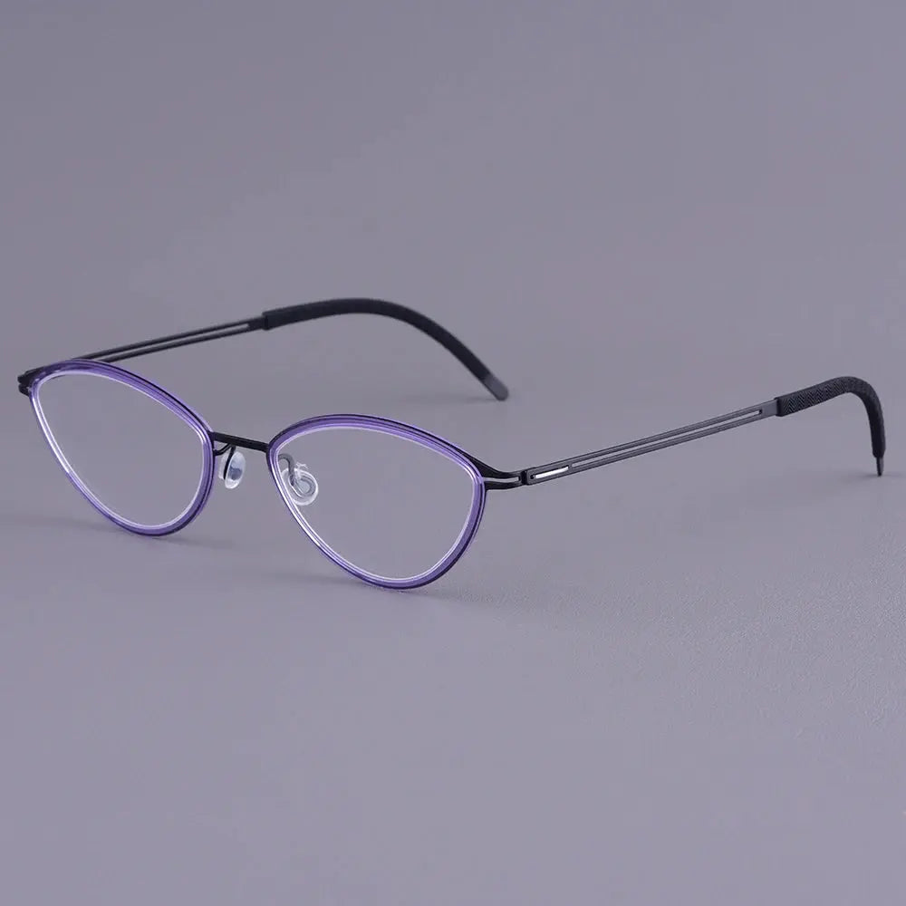 Bobbie 465507 Women’s Acetate Full Rim Polygon Oval Titanium Frames FuzWeb