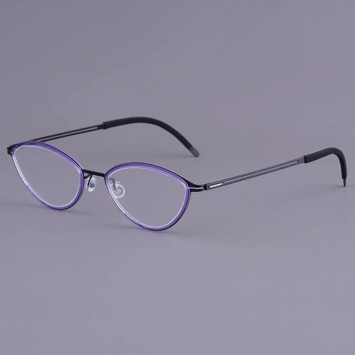 Bobbie 465507 Women’s Acetate Full Rim Polygon Oval Titanium Frames FuzWeb