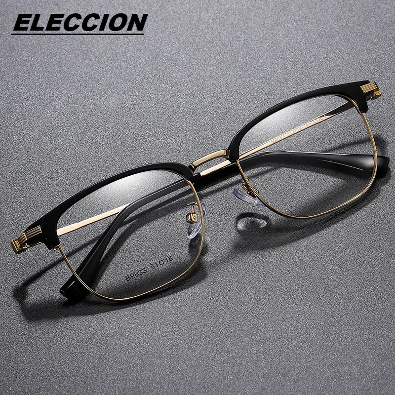 Eleccion Unisex Full Rim Square Tr 90 Alloy Eyeglasses 9033 Full Rim Eleccion