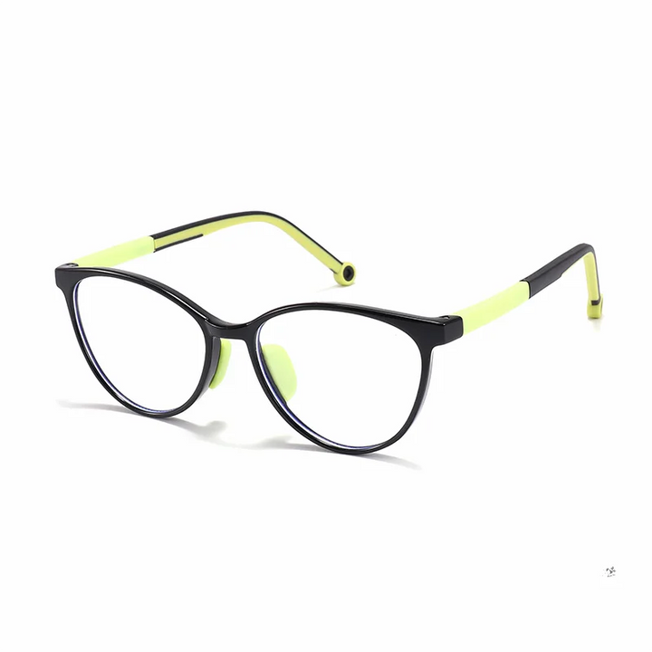 Ralferty Unisex Youth's Full Rim Square Tr 90 Acetate Eyeglasses R0223 Full Rim Ralferty C3 Black Green CHINA 